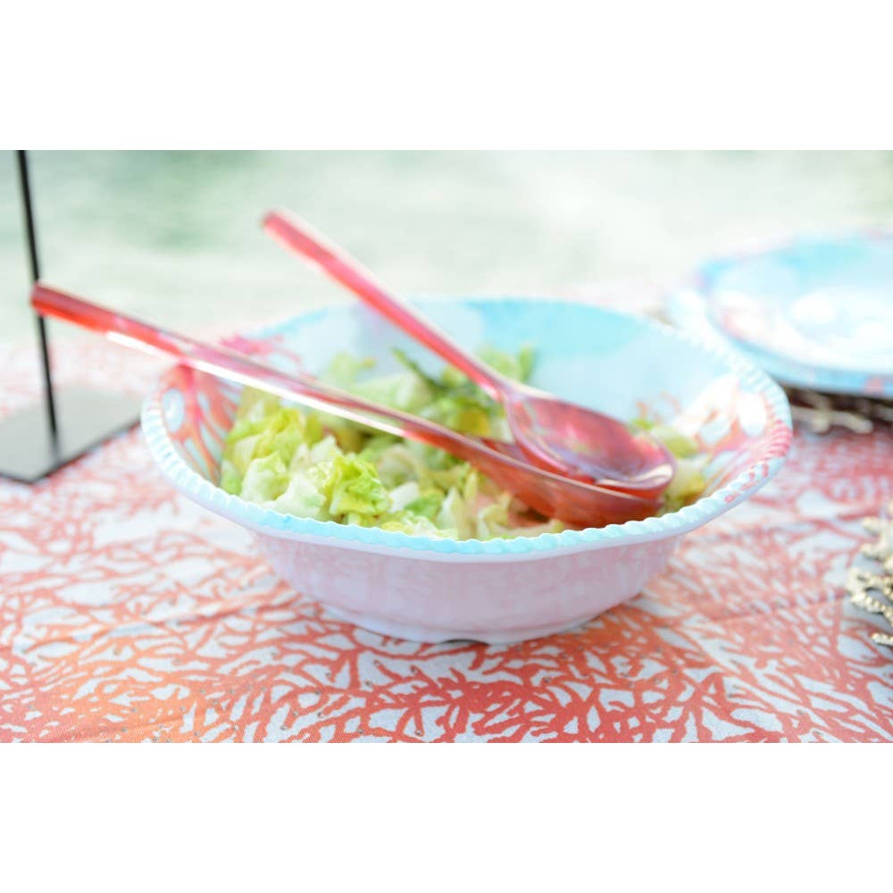 AULICA - Vente Bol de service - Saladier en mélamine corail 30.5x30.5x9cm2