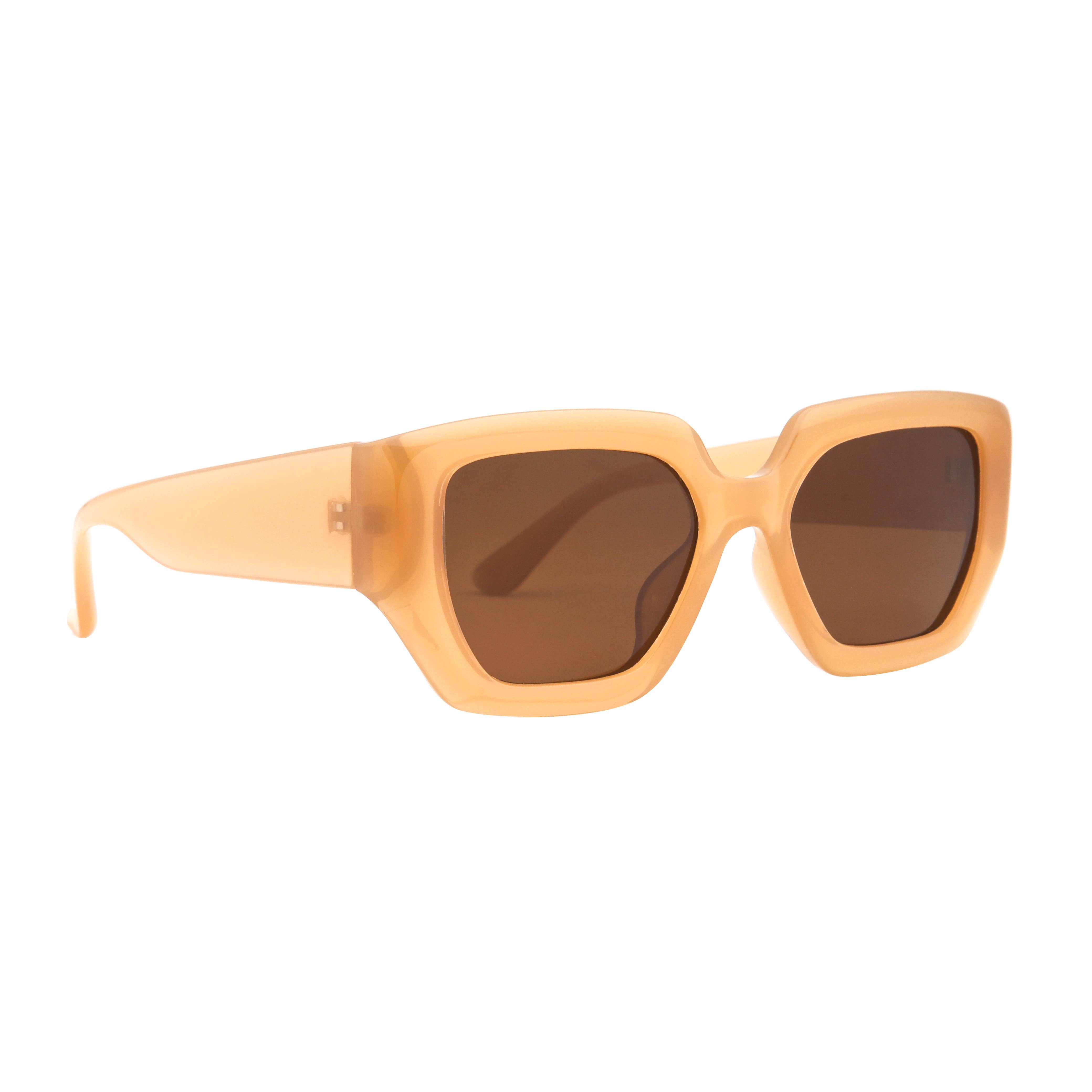Ryan Simkhai Eyeshop - Wholesale Sunglasses - Women's - BROOKE | Transparent Nude | Light Brown Lense2