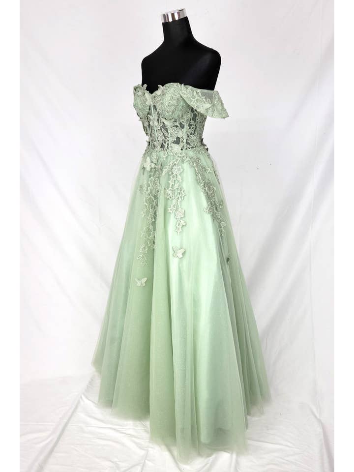 Chicas - Wholesale Dress – Women's - Off the Shoulder Dress With Butterflies C35014