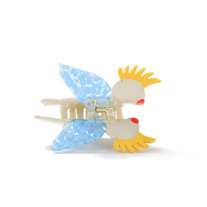 Beige Cute Cartoon Cockatoo Hair Clip, Bird Hair Accessory for wholesale on Faire2