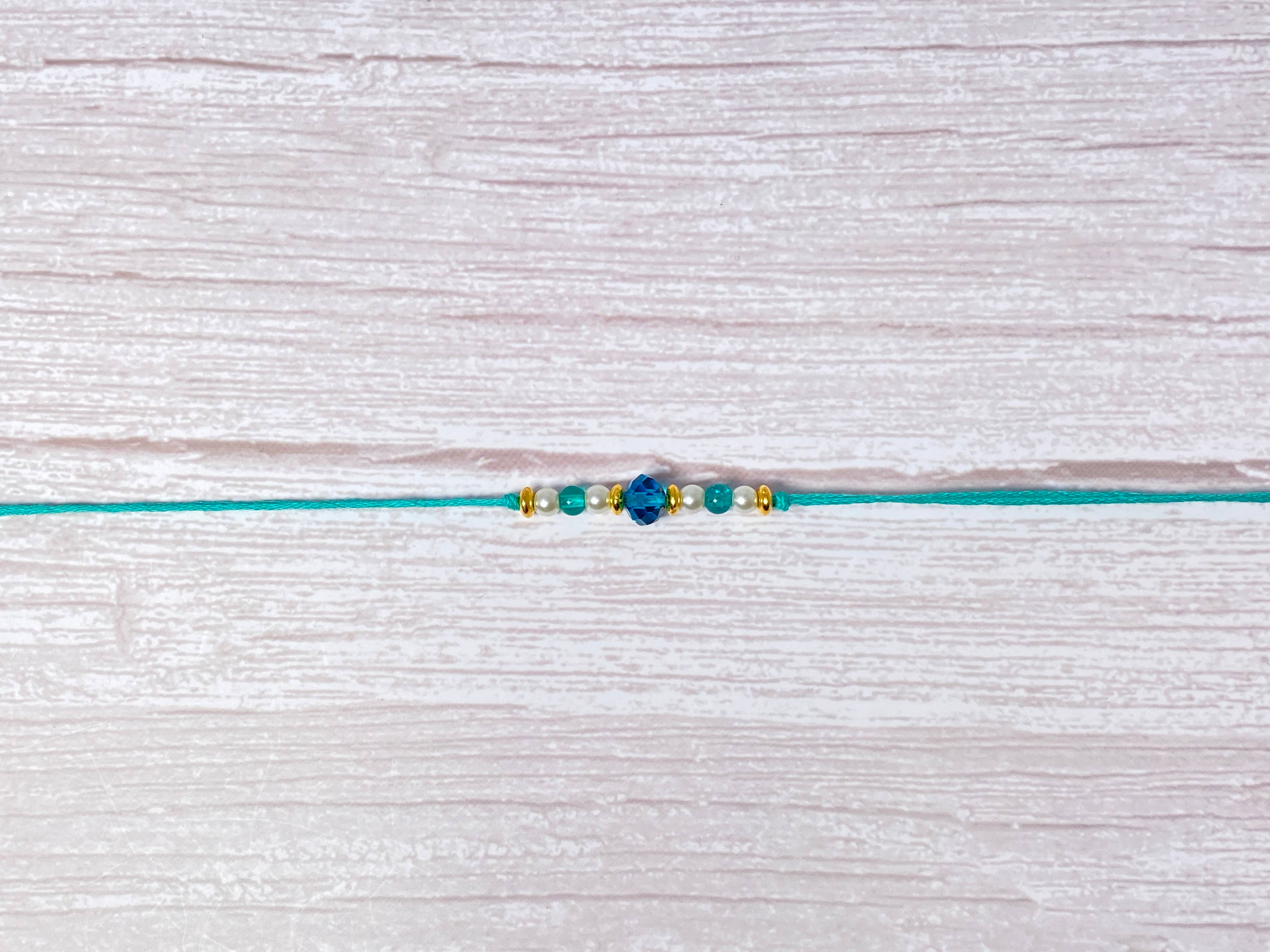 CraftyAniShop - Wholesale Beaded Bracelet - Crystal Handmade Cotton Rakhri  - Multipack - Pack of 4 Desi, South Asian, Indian0