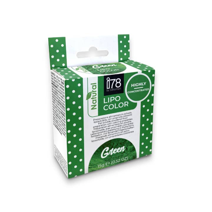 Silikomart – wholesale Tårtdekorationskit – Naturligt Fettlösligt färgämne - Grön - 15g