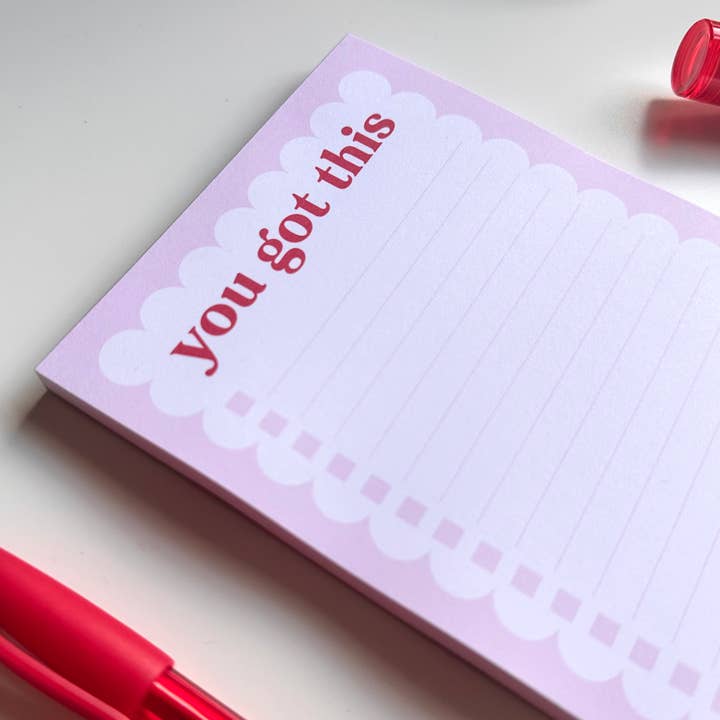 Dolly’s Doodles - Wholesale Notepad - You Got This A6 Pink Cute Notepad Planner Stationery1