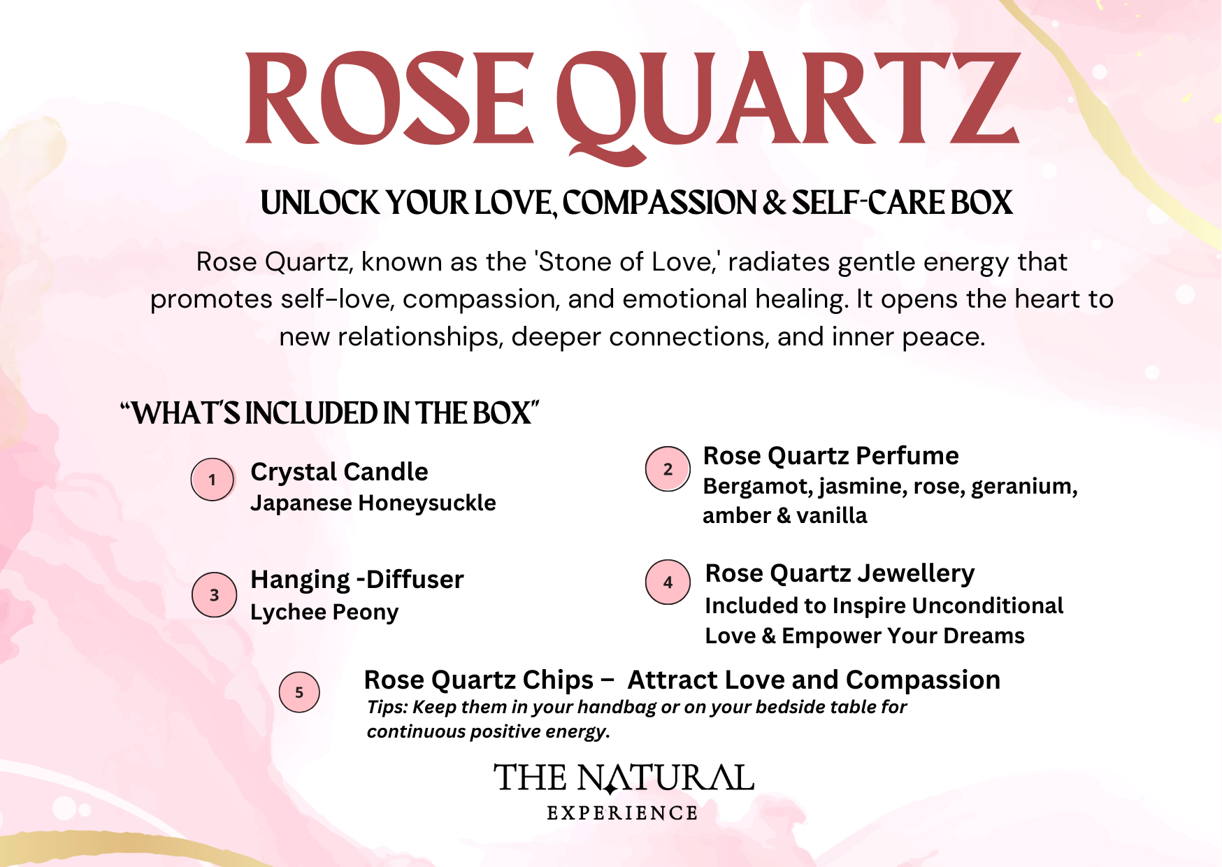 THE NATURAL EXPERIENCE - Wholesale Gift box - Rose Quartz- Your Unconditional Love Box2