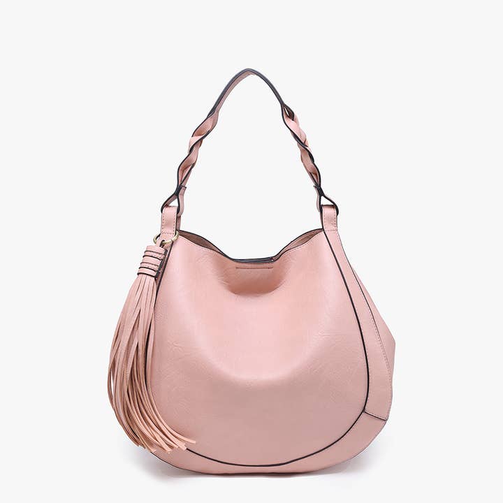 Jen & Co. - Wholesale Shoulder Bag - Women's - M2180 Eloise Large Tassel Hobo w/ Braided Handle
