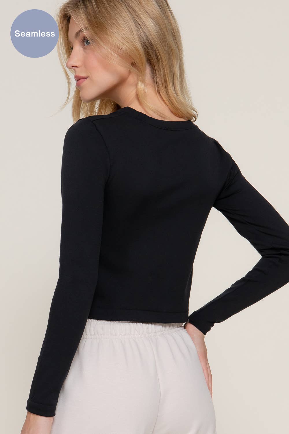 Active Basic | Active USA - Wholesale Knit Top - Women's - Long Sleeve Crew Neck Inner Fur Seamless Crop Top28