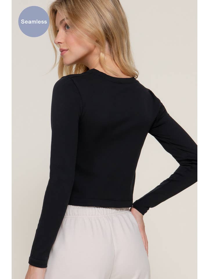 Active Basic | Active USA - Wholesale Knit Top - Women's - Long Sleeve Crew Neck Inner Fur Seamless Crop Top28