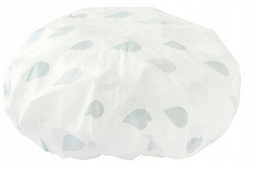 LS GROUP – wholesale Shower cap – White shower cap with blue drops0