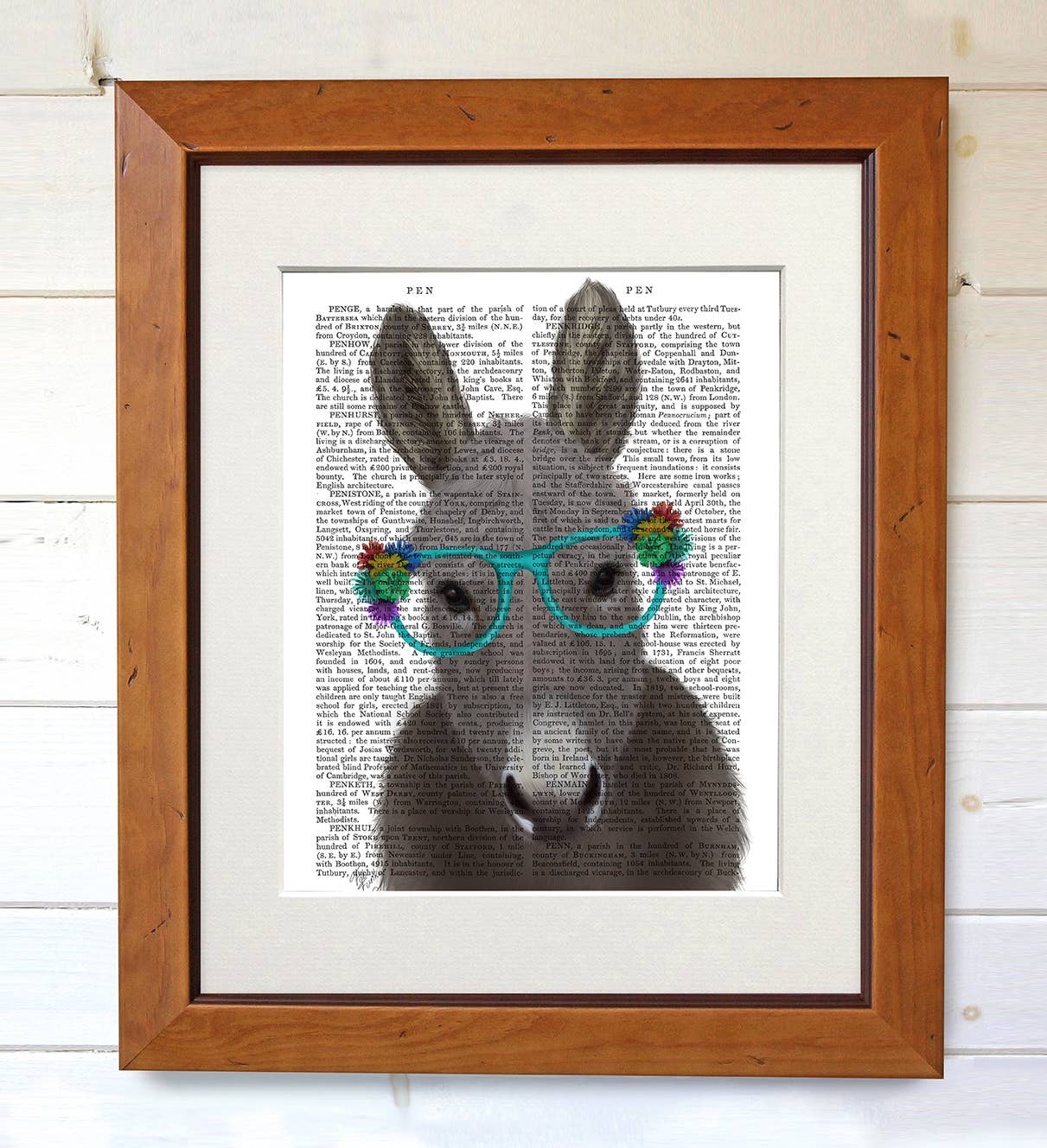 FabFunky Ltd - Wholesale Art Print - Donkey Turquoise Flower Glasses, book print / Art Print2