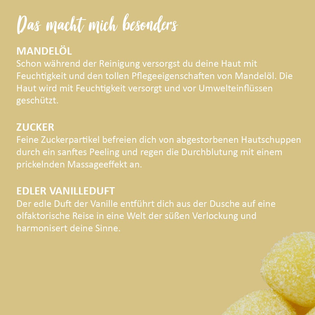 puremetics GmbH – Esfoliante corporal por atacado – Candy de banho 3 em 1 de baunilha2