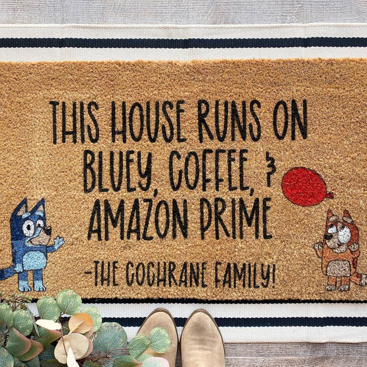 Bluey Doormat/ Bluey Gift for wholesale by PaintedStorkDesigns