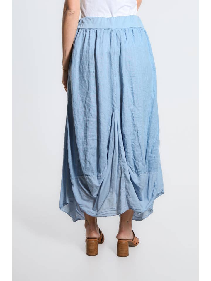 TINA Stephens Italy/Tees By Tina - Wholesale Skirt - Women's - Brenna Cotton/Linen Bunched Pocket Skirt (SL102W)3