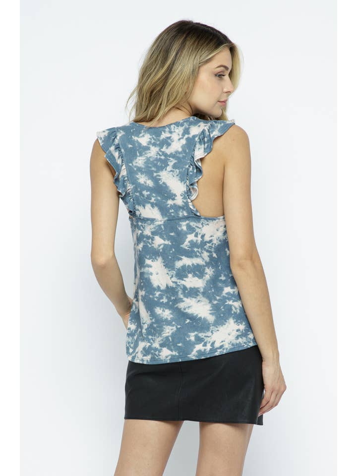 Heyday – wholesale Blus - Dam – VOLANG ÄRMLÖS V HALS TOPP4