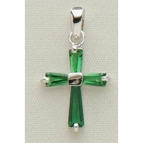 May Birthstone Cross Necklace for wholesale by Roman