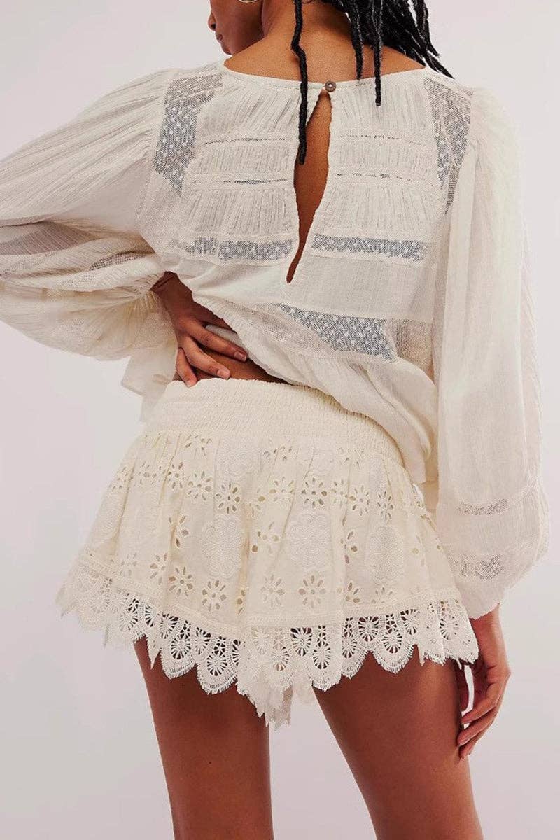 Mccolin - Wholesale Skort - Women's - Lace-Trim Eyelet Skort5