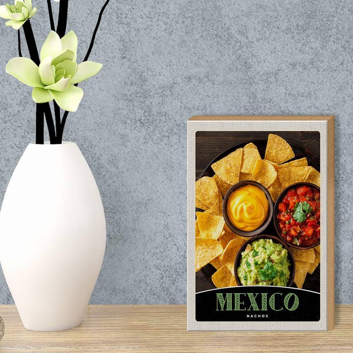 Femer – Engroshandel Skilt – Trærejseskilt 12x18 cm Mexico nachos ost krydret retter skilt3