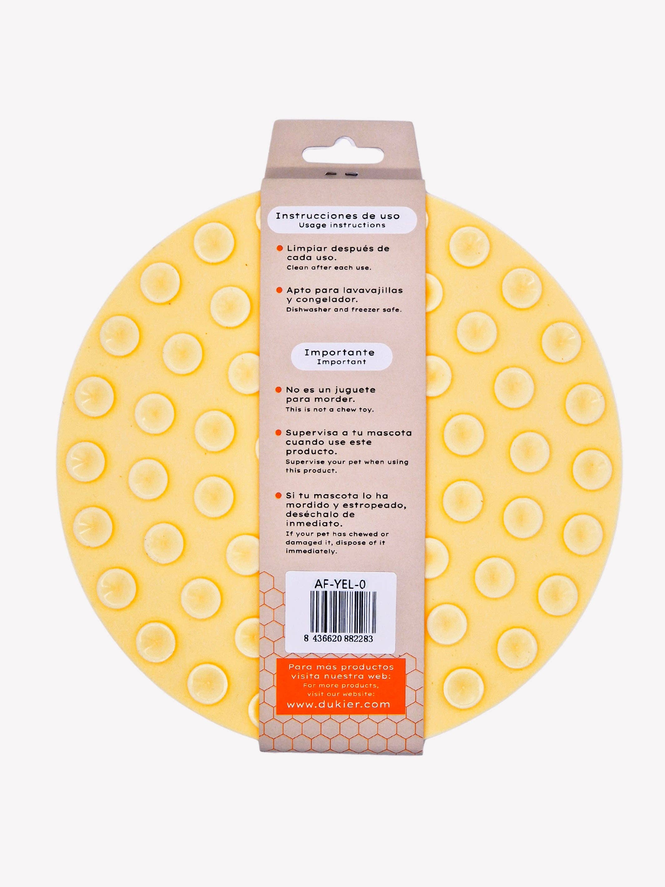 Dukier - Wholesale Pet Food Mat - Dog - YELLOW DOG LICK MAT2