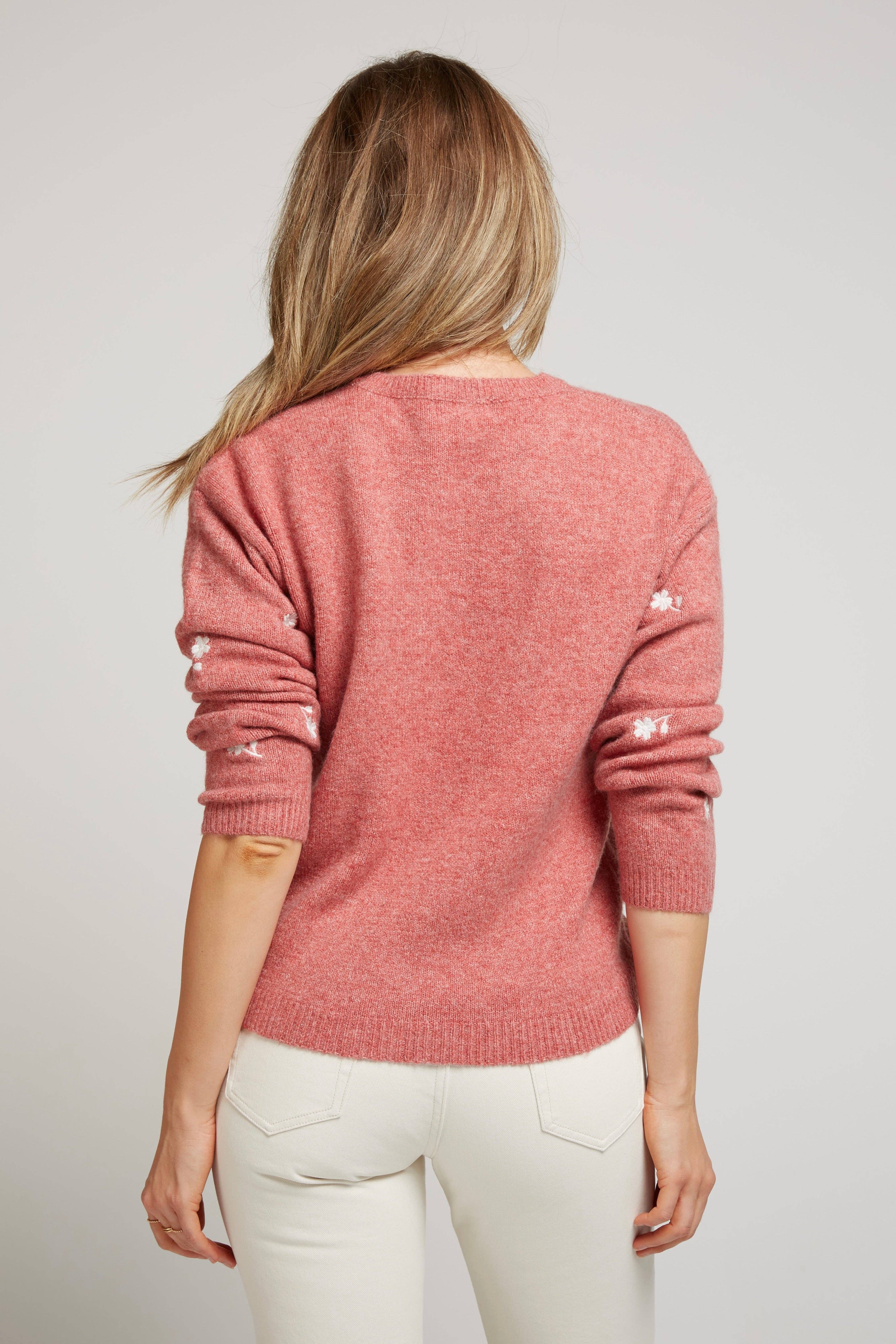 Andy & Lucy - Wholesale Knit Sweater - Women's - YVETTE - Soft floral embroidered sweater with round neck14