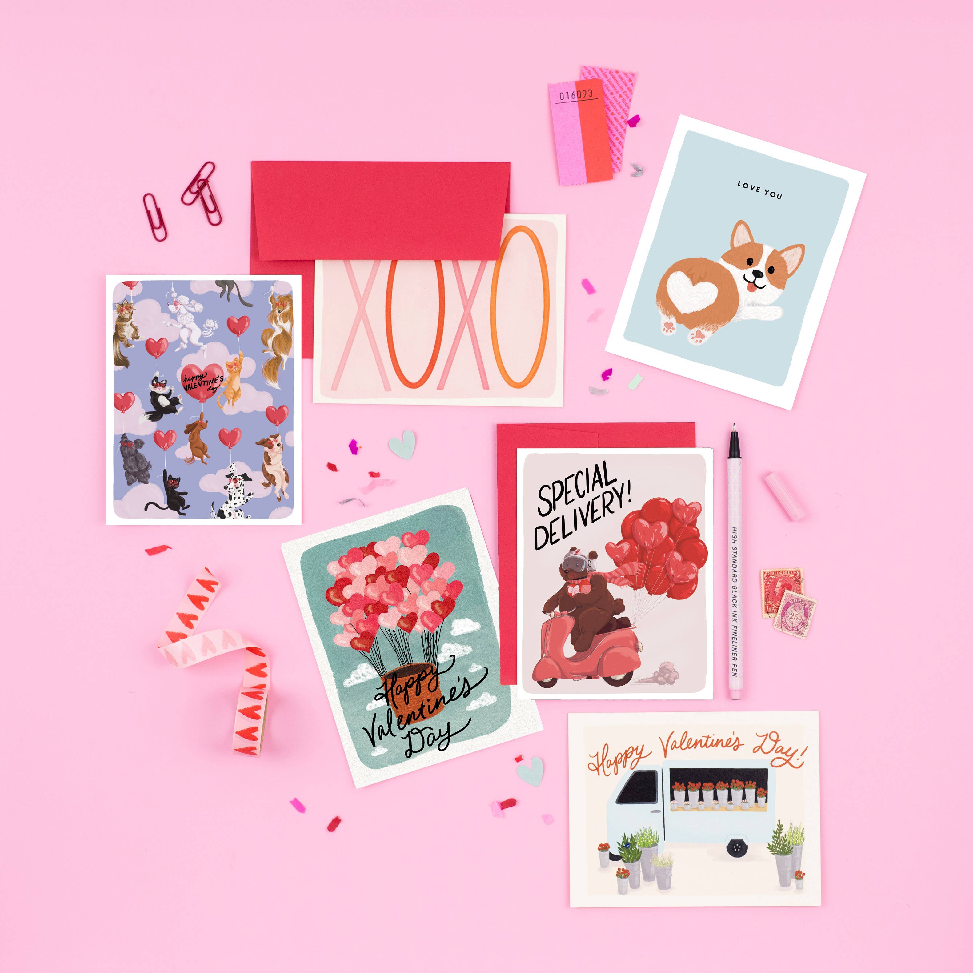 Slightly Stationery - Wholesale Valentine's Day Card - Valentine's Hot Air Balloon | Happy Valentine's Day Card1