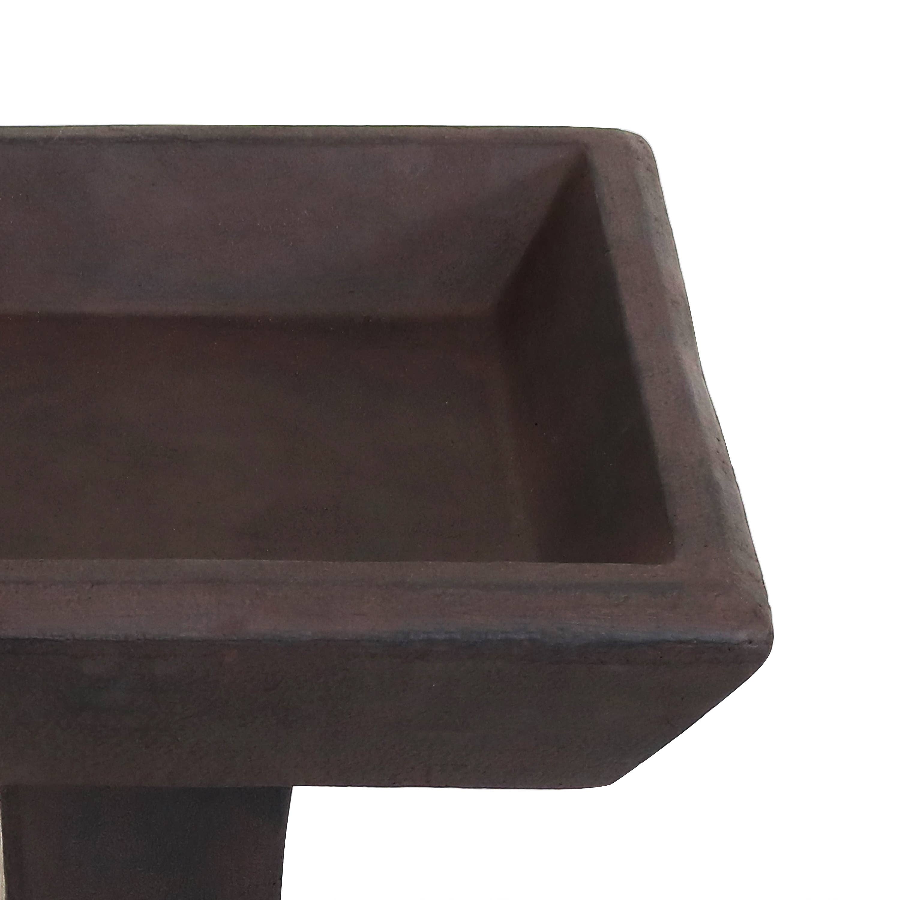 Sunnydaze Decor - Wholesale Bird Bath - Modern Glass Fiber Reinforced Concrete Bird Bath - Brown12