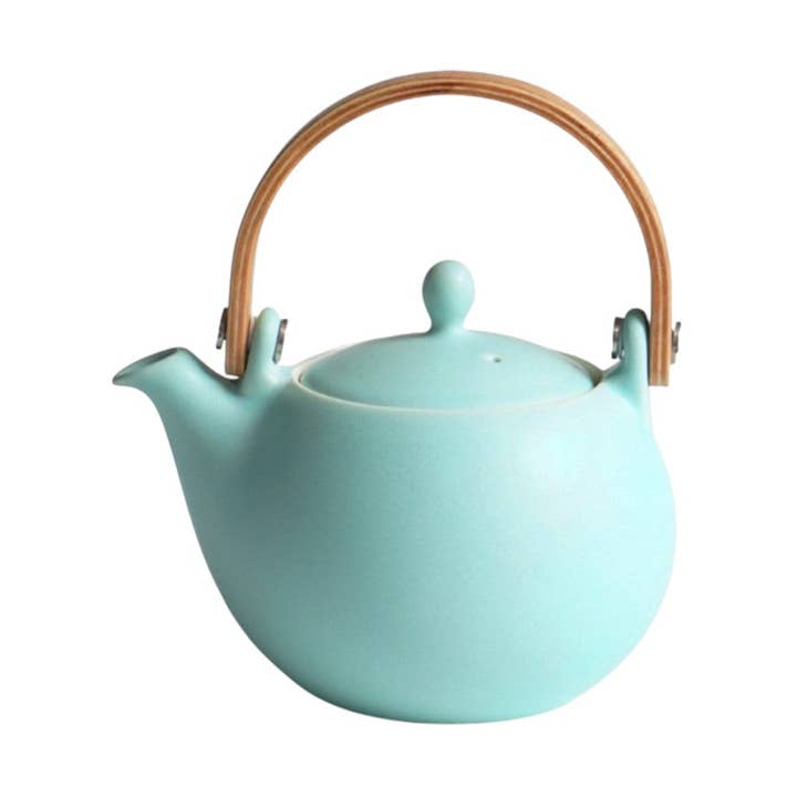 Saliu Yui 10oz Minoware Porcelain Teapot Mint Green JP (1/36) for wholesale by Urban Tokyo