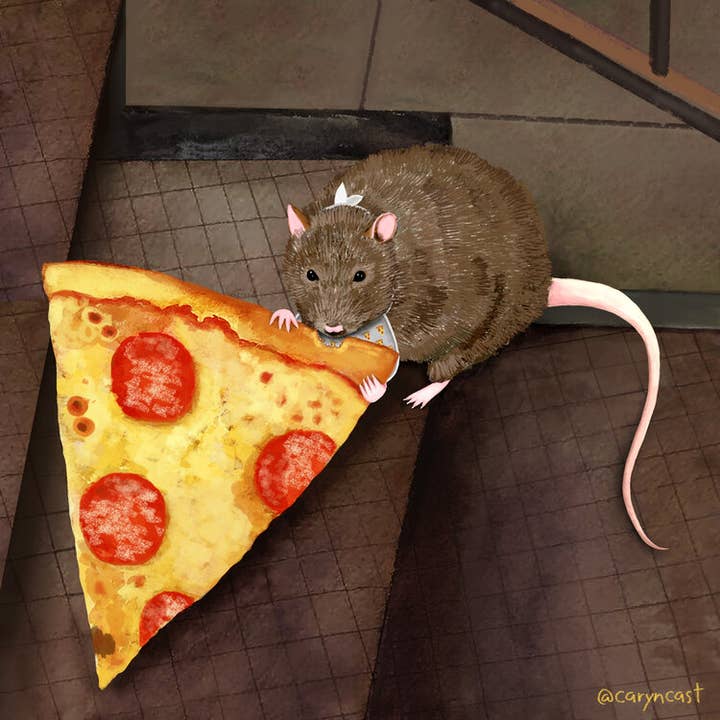 Pizza Rotte Print for engroshandel hos Caryn Cast Art