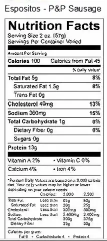REMOVED BRAND - Wholesale Sausage - 5lb Sweet Sausage with Provolone & Parsley5
