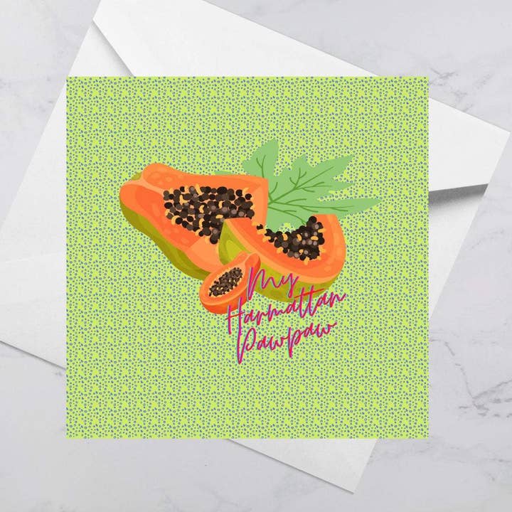 Luxury Greeting Card - Harmattan Pawpaw | Blank Inside for wholesale by The Copper Fruit