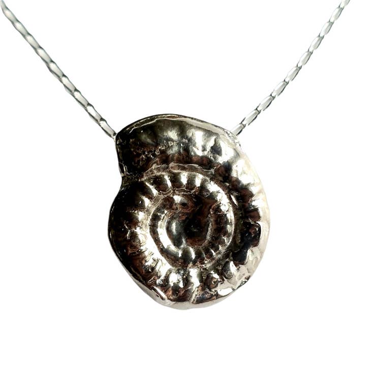 Solid Silver Ammonite Necklace for wholesale by Jurassic Jewellery
