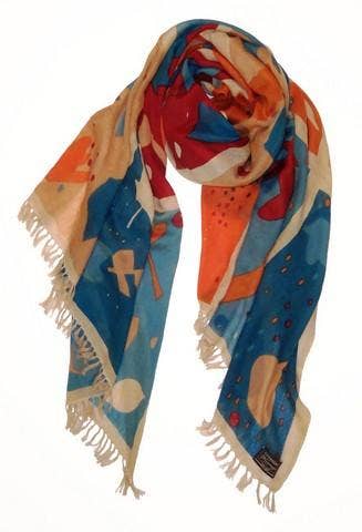 Cashmere Wrappings - Wholesale Scarf - Women's - Matisse Leaf Study Wool2