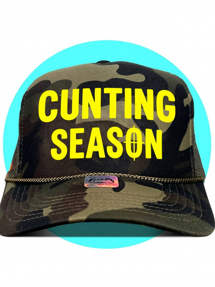 It's Cunting Season Trucker Hat for wholesale by Trash Flowers Trucker Hats