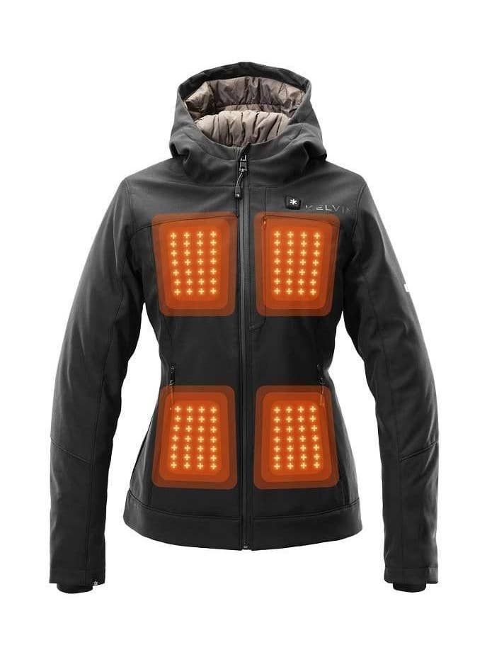 Veste chauffante Luna pour femme, noire pour la vente par Kelvin Coats