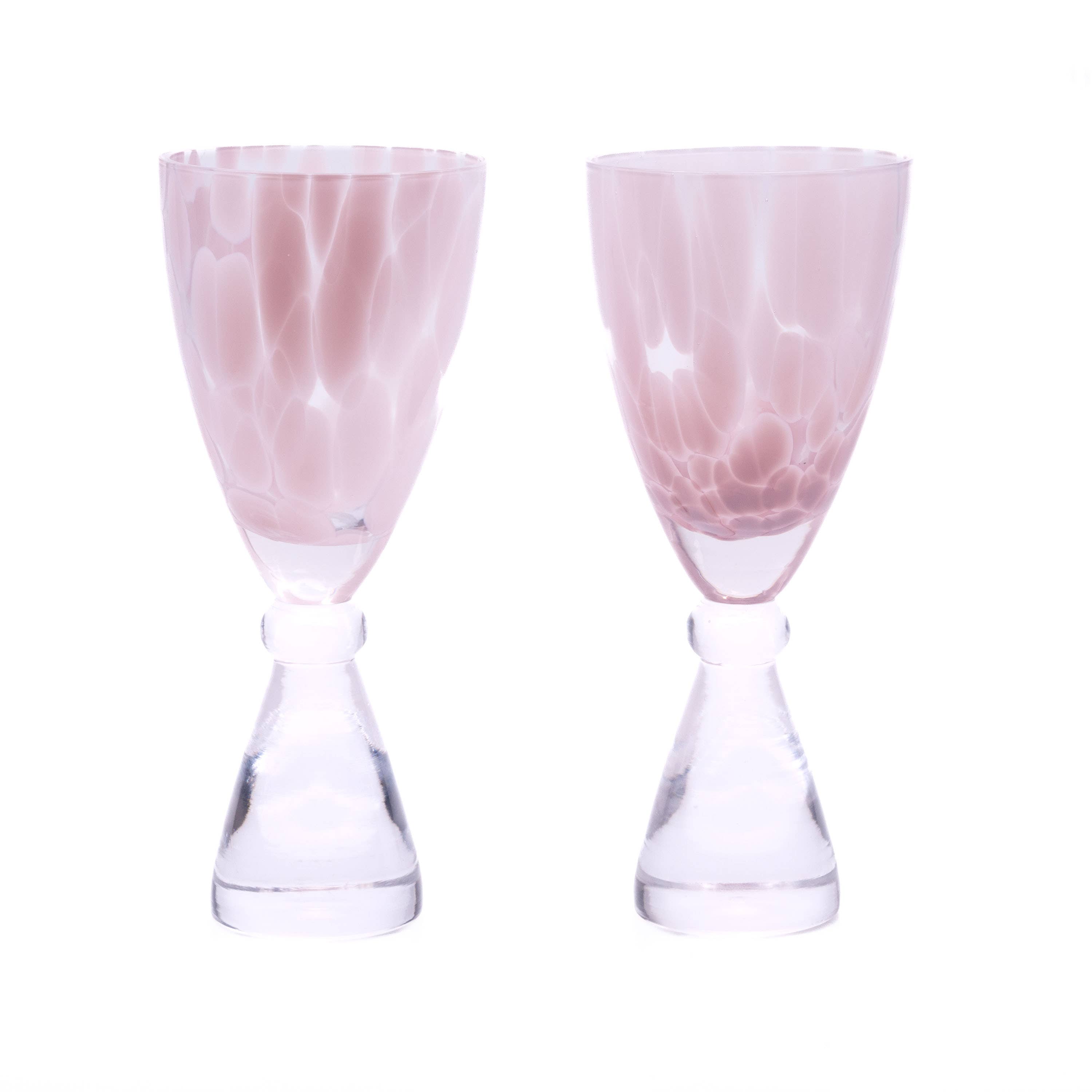 The Glass House Wholesale Interiors Ltd. - Wholesale Champagne Flute - Pink fleck champagne glass1