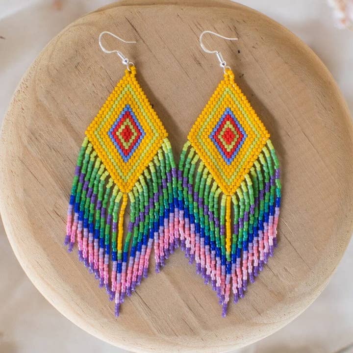 Guacamaya - Beaded Earrings Inspired by the Macaws for wholesale by Mother Sierra