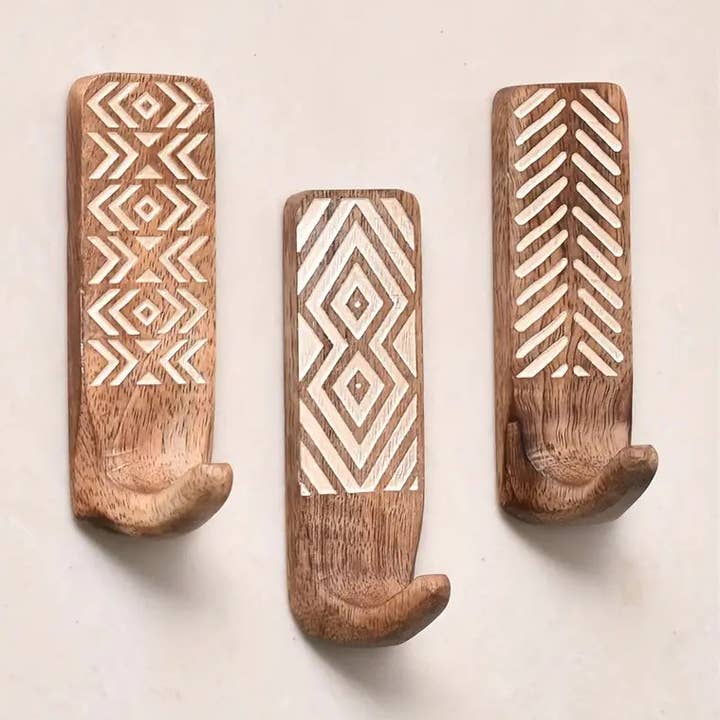 Huis Van Merken - Wholesale Wall Hook - Boho Chic 3pcs Wooden Wall Hooks0