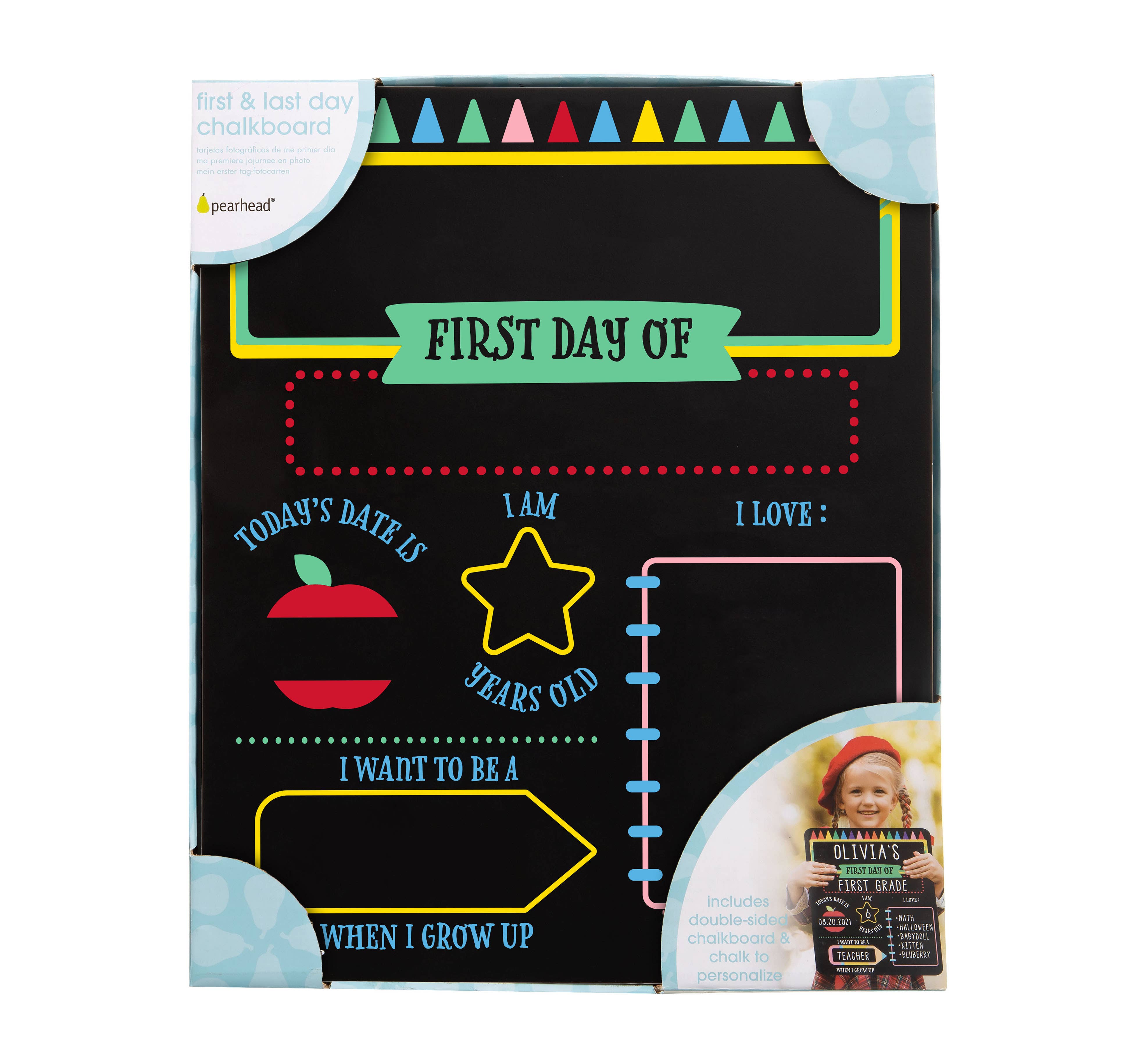 Pearhead - Wholesale Chalkboard - Kids & Baby - First and Last Day of School Reversible Chalkboard8