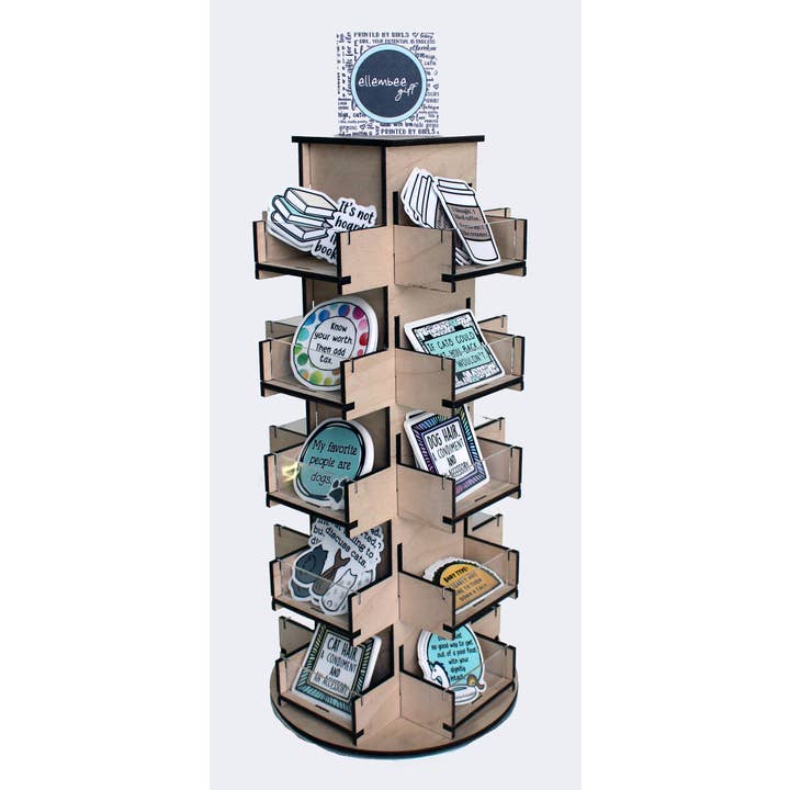 ellembee gift - Wholesale Retailer Display - Paper & Novelty - FILLLED 20 Pocket Style Spinner Display For Stickers