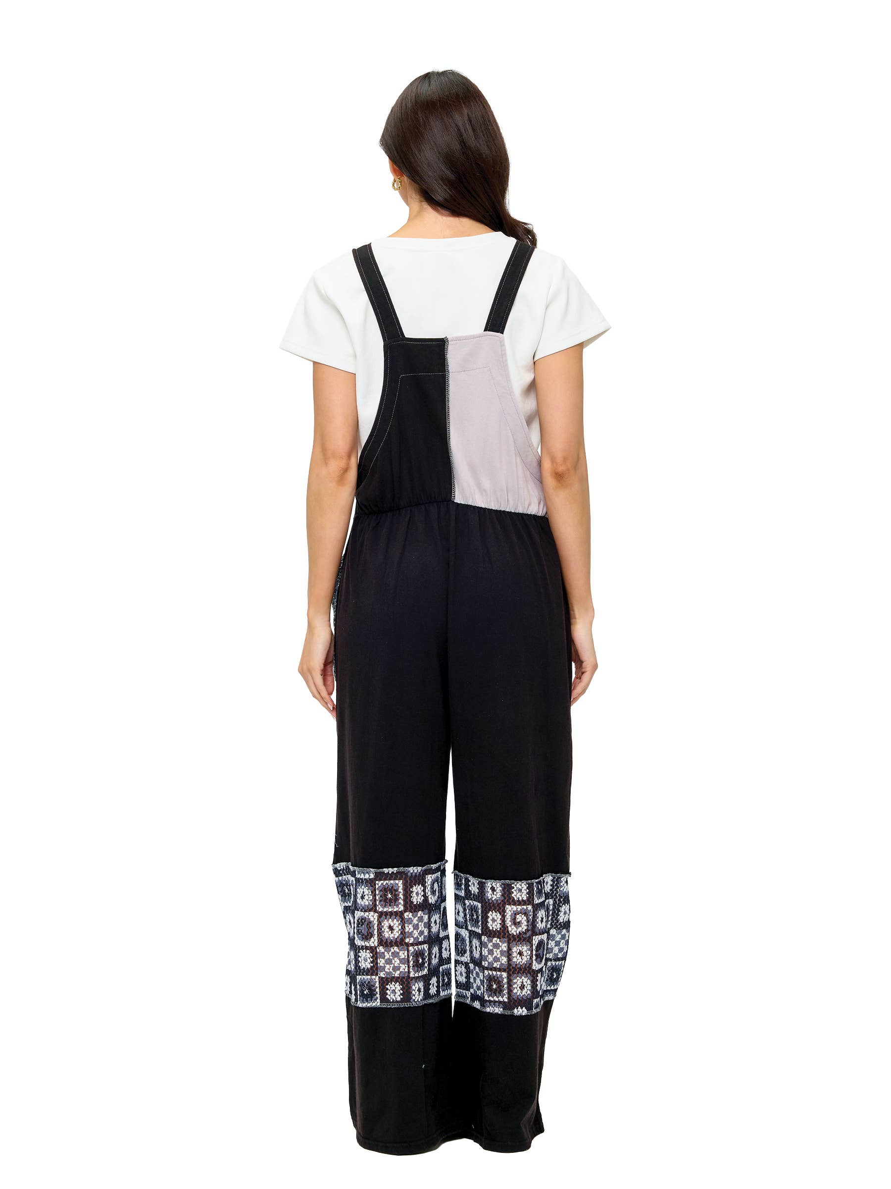 Yak & Yeti - Vendita all'ingrosso Salopette - Donna - Complessivo Boho a Blocchi di Colore con Applicazione in Pizzo7