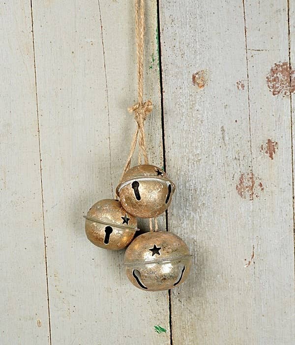 Impressive Enterprises, Inc. - Wholesale Ornament Set - M11095- 13inL Distressed Bell Stringx3-Gold1
