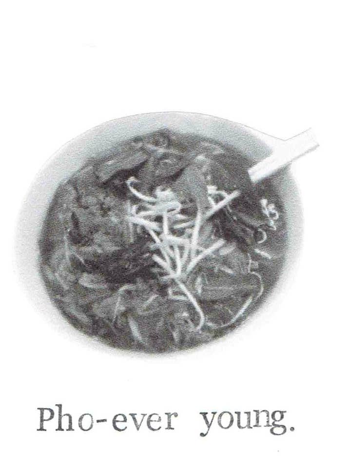 Pho Ever Young Funny Birthday Card | Foodie Pun Weird Humor for wholesale by BlueSpecsStudio