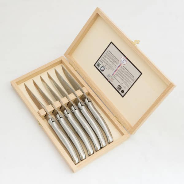 The French Farm - Wholesale Knife Set - Jean Dubost 6 Stainless Steel Steak Knives in Box1