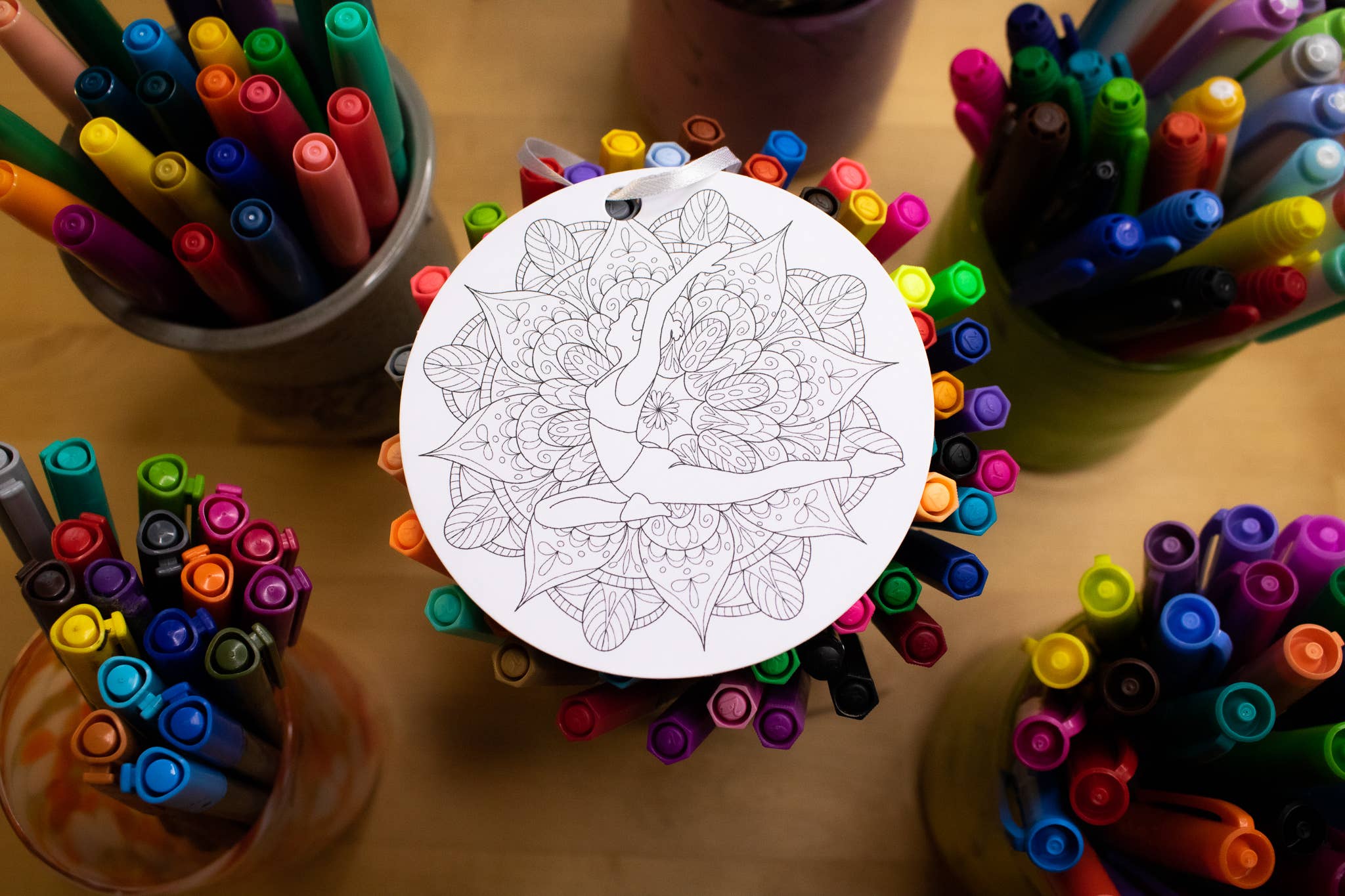 Iron Maid Art – Ornamento por atacado – Yoga Coloring Ornamento de Natal Presente de Natal Meditação4