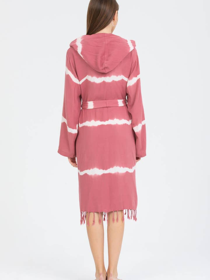 PESHCE - Vente Peignoir – femme - Peignoir à capuche Dila en bambou pour femme Dry Rose3