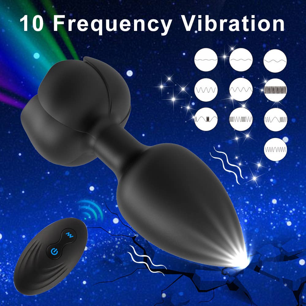 Tourtiwi - Wholesale Sex Toy - Anal Rose Luminous Butt Plug Vibrating Masturbator Sex Toys2