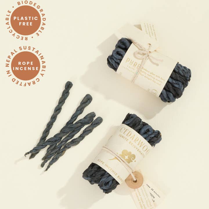 Cedarwood Rope Incense Bundle – Plastic Free for wholesale by GeoCentral