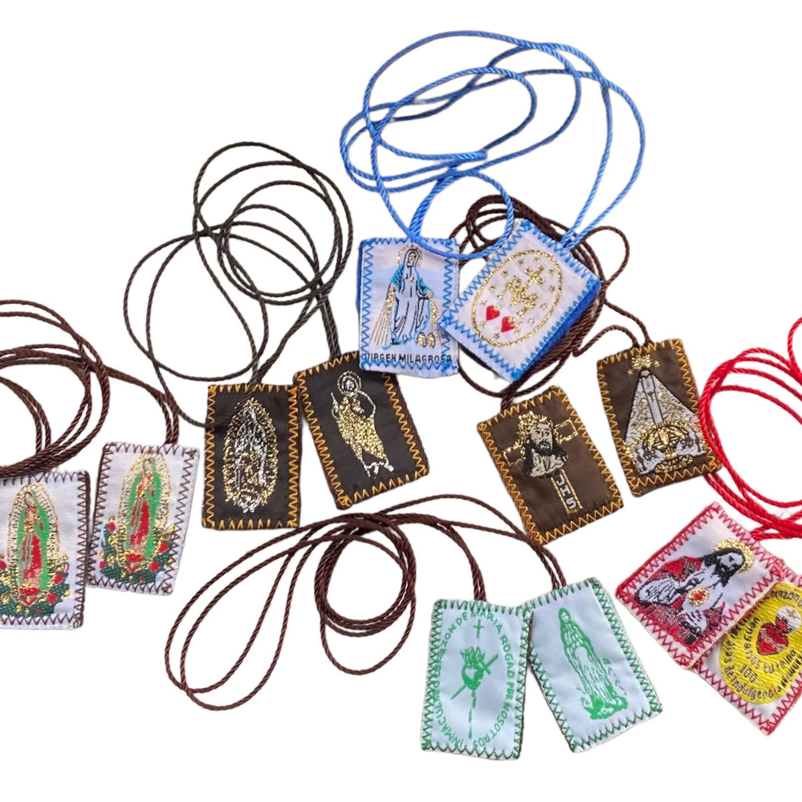 Oremus Mercy – wholesale Prayer beads necklace – Scapular - Our Lady of Miraculous Medal BLUE 1.5"3