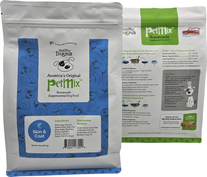 Healthy Dogma - Vente Nourriture – chien - Nourriture pour chiens PetMix™ déshydratée Skin & Coat1
