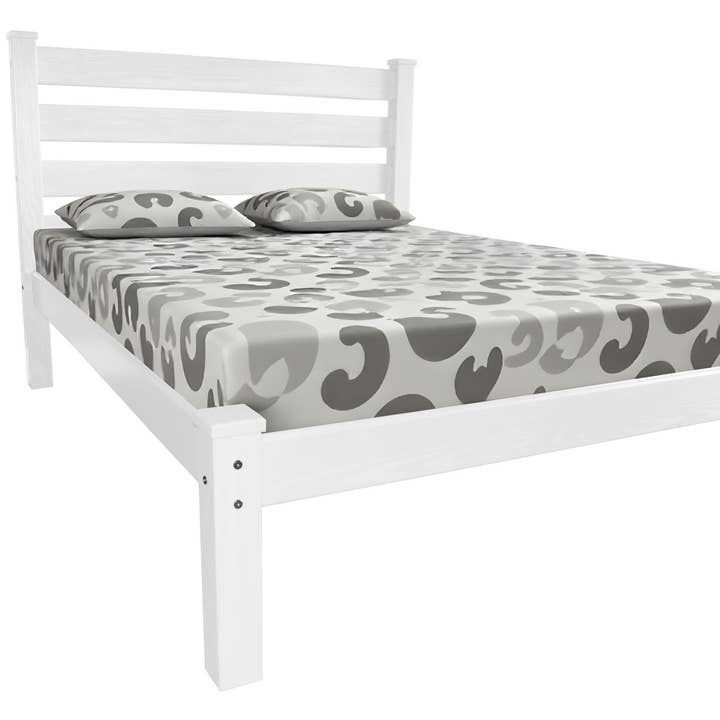 HomeRoots – wholesale Bedroom furniture – White Solid Wood Full Bed Frame