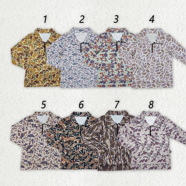 Aier Wholesale - Wholesale Graphic Sweatshirt - Women's - 8 Colors Adult Women Camouflage Long Sleeve Tee Shirts Zip Pullovers Tops