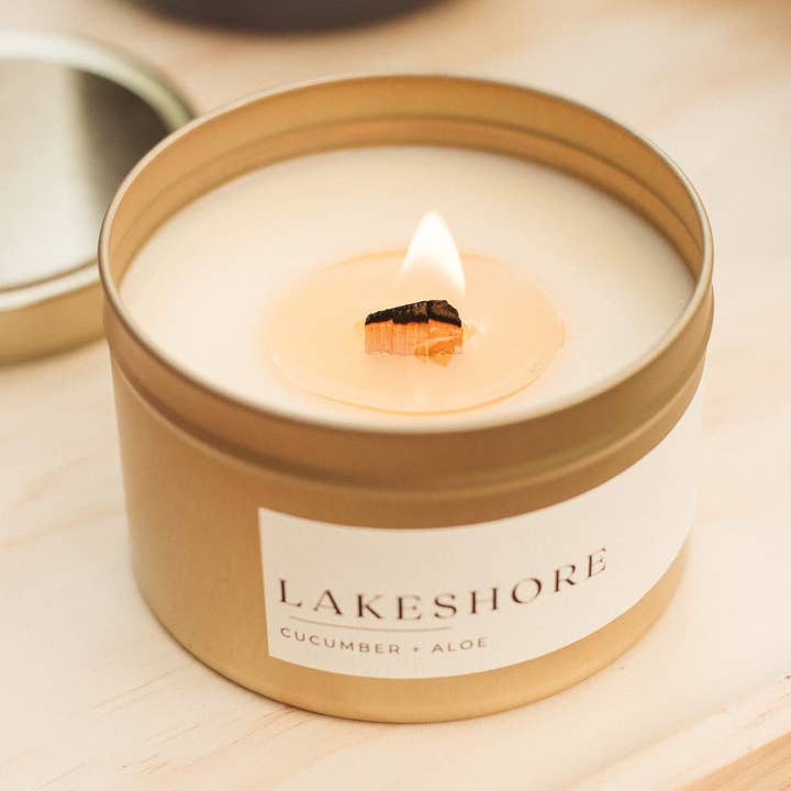 Lakeshore Candle (Gold Mini Tin) for wholesale by Solana